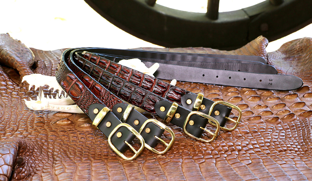 Mick's Whips Crocodile Hornback Belt