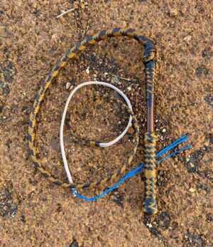 Two Colour kangaroo leather 4 foot Kids Whip