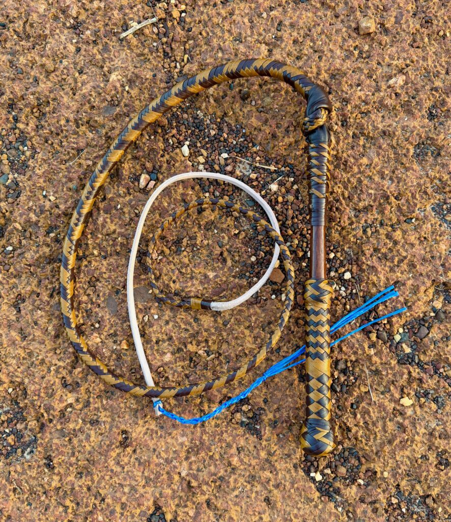 Two Colour kangaroo leather 4 foot Kids Whip